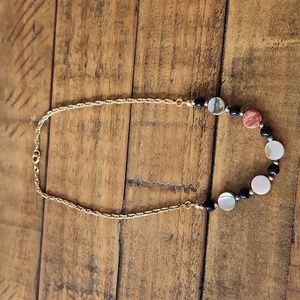 Abalone and Goldtone Costume Necklace